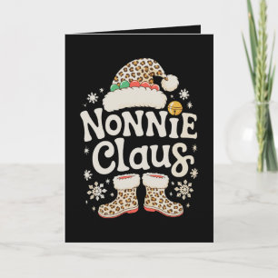 Nonnie Claus Luipaard Kerst Overeenkomstige Famili Kaart