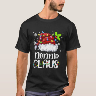 Nonnie Claus Santa Hat Christmas Light Xmas T-shirt