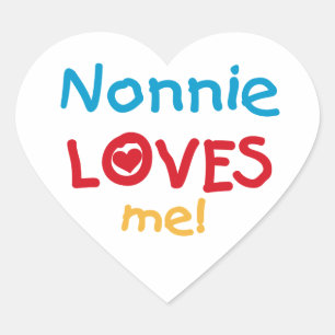 Nonnie Loves Me T-shirts en geschenken Hart Sticker