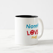 Nonnie Loves Me T-shirts en geschenken Tweekleurige Koffiemok (Voorkant rechts)