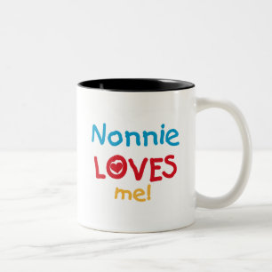 Nonnie Loves Me T-shirts en geschenken Tweekleurige Koffiemok
