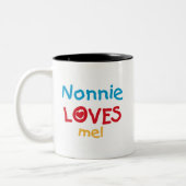 Nonnie Loves Me T-shirts en geschenken Tweekleurige Koffiemok (Links)