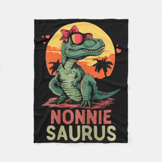 Nonniesaurus Dino Dinosaur Nonnie-saurus T-rex Fun Fleece Deken (Voorkant)
