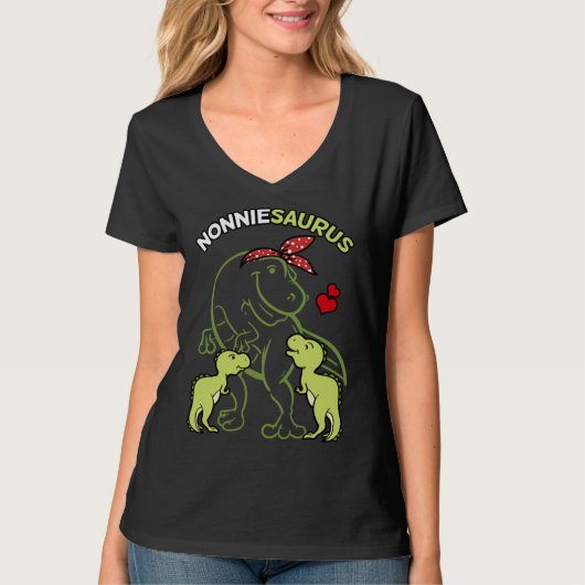 Nonniesaurus Nonnie 2 Kids Dinosaur Mother s Day T-shirt (Voorkant)