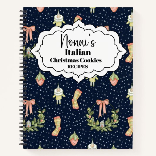 Nonni's Italiaanse kerstkoekjesrecepten Notitieboek (Voorkant)