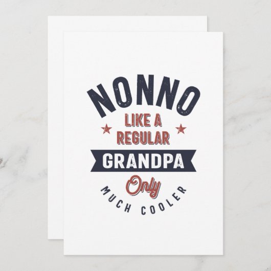 Nonno als een gewone opa slechts veel koeler kaart (Voorkant / Achterkant)