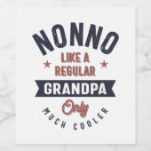 Nonno als een gewone opa slechts veel koeler wijn etiket (Enkel label)