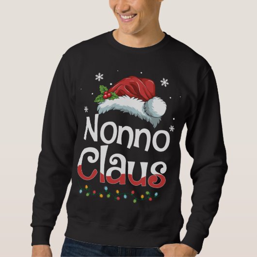 Nonno Claus Kerstmis Familie Matching Pyjama Grapp Trui (Voorkant)