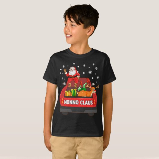 Nonno Claus Rode Vrachtwagen Santa Rendier Elf Ker T-shirt (Voorkant volledig)