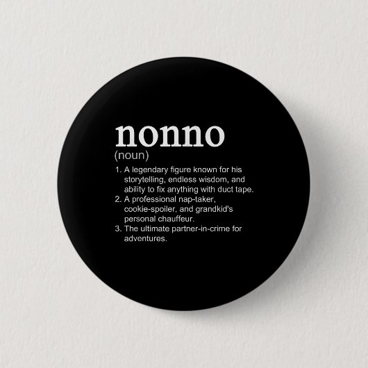 Nonno Definitie Grappig Zelfstandig Naamwoord Cool Ronde Button 5,7 Cm (Voorkant)