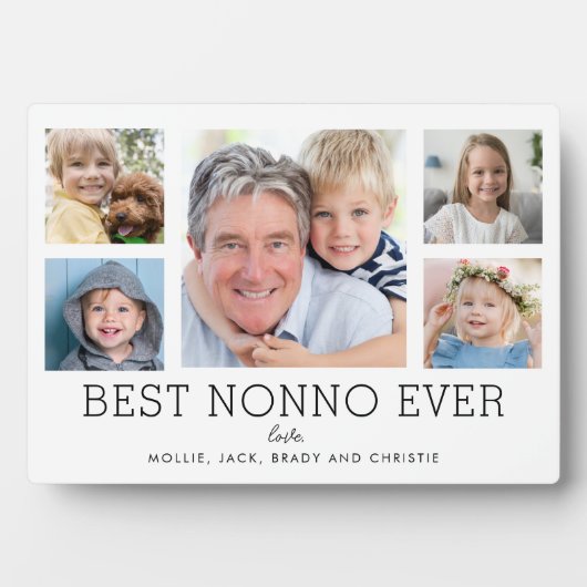 Nonno Grootvader Kleinkinderen Fotocollage Fotoplaat (voorkant)