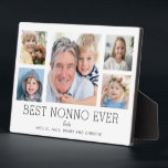 Nonno Grootvader Kleinkinderen Fotocollage Fotoplaat<br><div class="desc">Eenvoudig en schoon ontwerp laat uw familiefoto's schitteren op deze Best Nonno Ever-plaquette. Een grote foto in het midden met twee kleinere foto's aan weerszijden laat je gemakkelijk je eigen foto's invoegen. Best Nonno Ever is hieronder geschreven in een modern lettertype. Met twee regels hieronder kunt u uw aanpassing voltooien....</div>