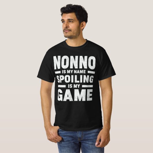 Nonno is mijn naam verwennen is mijn spel opa cade t-shirt (Voorkant volledig)