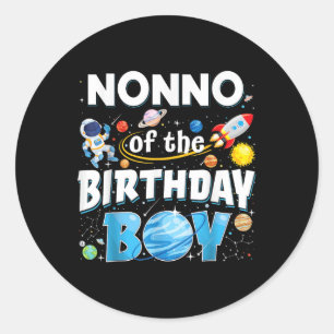 Nonno van de Verjaardag Jongen Astronaut Family Sp Ronde Sticker