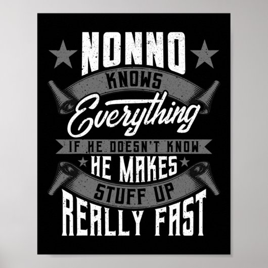 Nonno weet alles grappig nonno vaders dag gif poster (Voorkant)
