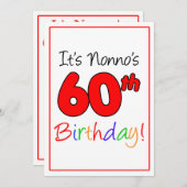 Nonno's 60e mijlpaal verjaardagsfeest kaart (Voorkant / Achterkant)