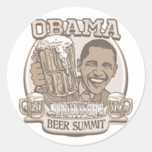 Nonpartisan Gear top Obama Beer Ronde Sticker
