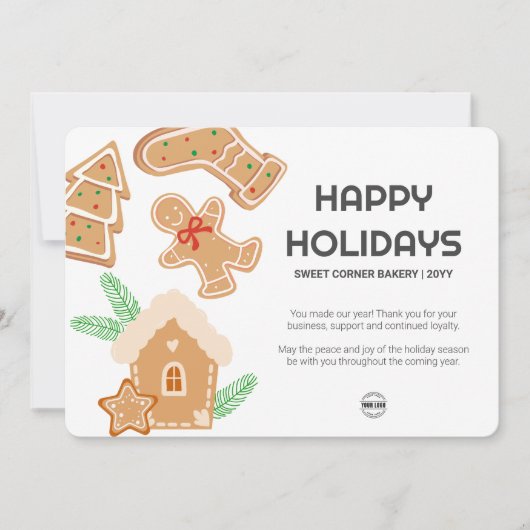 NonPhoto Bakkerij Gingerbread Dank u vakantie Kaar Kaart (Voorkant)