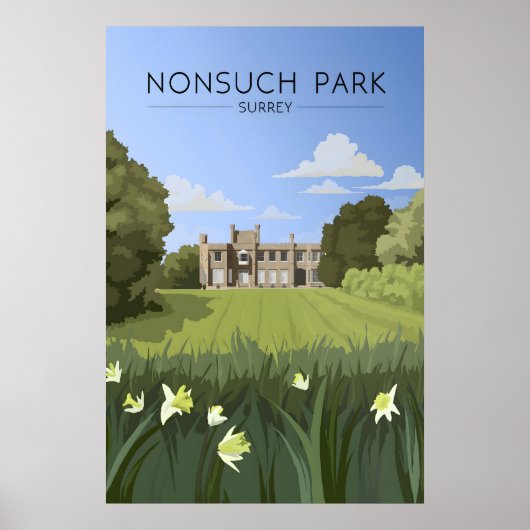 Nonsuch Park Surrey Reisposter Poster (Voorkant)