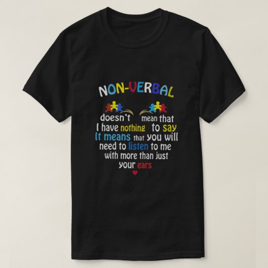 NONVERBALE AUTISTIEK T-SHIRT (Design voorkant)