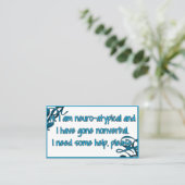 Nonverbale noodkaarten visitekaartje (Staand voorkant)