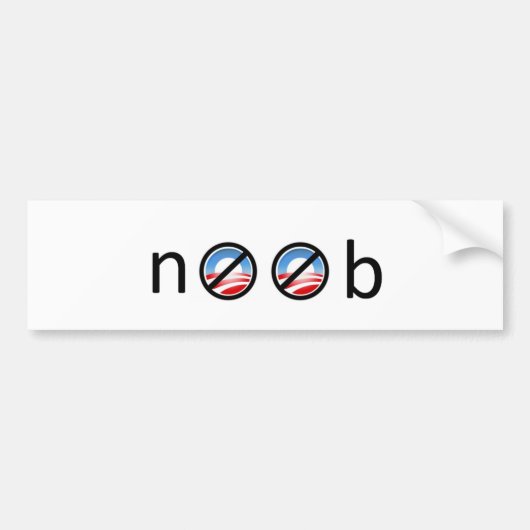 Noob anti-Obama-bumpersticker Bumpersticker (Voorkant)