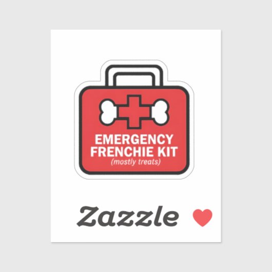 Nood Franse Bulldog Behandelingskit Grappige Parod Sticker (Vel)