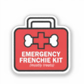 Nood Franse Bulldog Behandelingskit Grappige Parod Sticker (Voorkant)