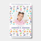 Nood ID Fun Kinder Identificatie Foto Badge (Voorzijde)