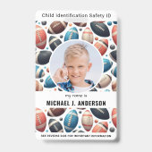 Nood-ID voor kinderen Jongens Kinderen Identificat Badge (Voorzijde)