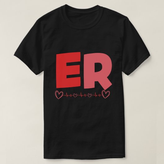 Noodafdeling Valentijnsdag ER ED Verpleegkundige T-shirt (Design voorkant)