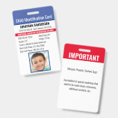 Noodallergie Identificatie Foto Kind Badge (Voor- en achterkant)