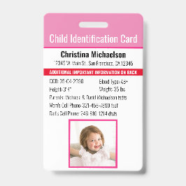 Noodallergische foto voor identificatie van kinder badge