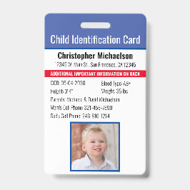 Noodallergische foto voor identificatie van kinder badge