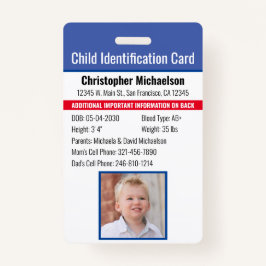 Noodallergische foto voor identificatie van kinder badge