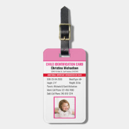 Noodallergische foto voor identificatie van kinder bagagelabel