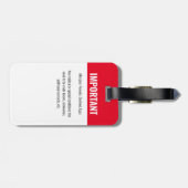 Noodallergische foto voor identificatie van kinder bagagelabel (Achterkant horizontaal)