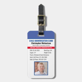 Noodallergische foto voor identificatie van kinder bagagelabel
