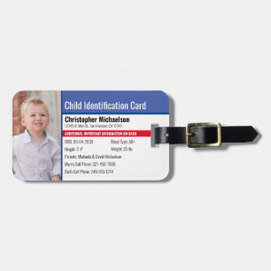 Noodallergische foto voor identificatie van kinder bagagelabel