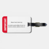 Noodallergische foto voor identificatie van kinder bagagelabel (Achterkant horizontaal)