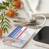 Noodallergische foto voor identificatie van kinder sleutelhanger (Voorkant Rechts)