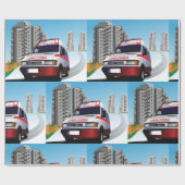 Noodambulance in CityScape Medical Rescue Cadeaupapier (Vlak)