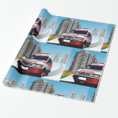 Noodambulance in CityScape Medical Rescue Cadeaupapier (Uitgerold)