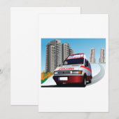 Noodambulance in CityScape Medical Rescue Kaart (Voorkant / Achterkant)