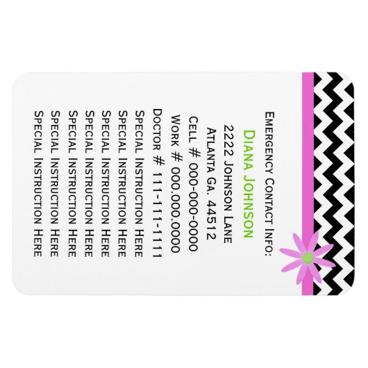 Noodcontact: Babysitter Premium Magnet Magneet (Horizontaal)