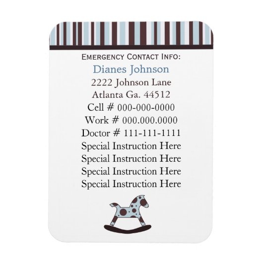 Noodcontact: Babysitter Premium Magnet Magneet (Verticaal)