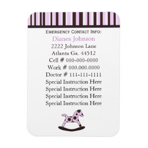 Noodcontact: Babysitter Premium Magnet Magneet