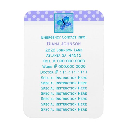 Noodcontact: Butterfly Premium Magnet Magneet (Verticaal)