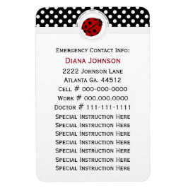 Noodcontact: lieveheersbeestje en polka dotmagneet magneet