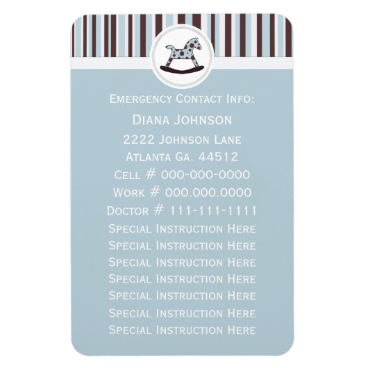 Noodcontact: Rocking Horse Premium Magnet 2 Magneet (Verticaal)